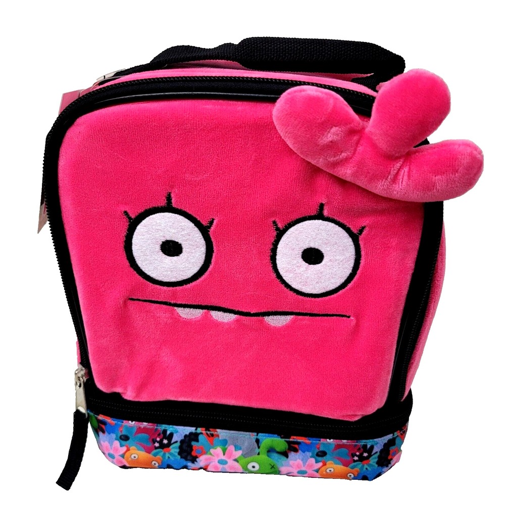 UglyDolls Kids Pink Insulated Lunch Box Dual Compartment Double Zip Lunch Bag